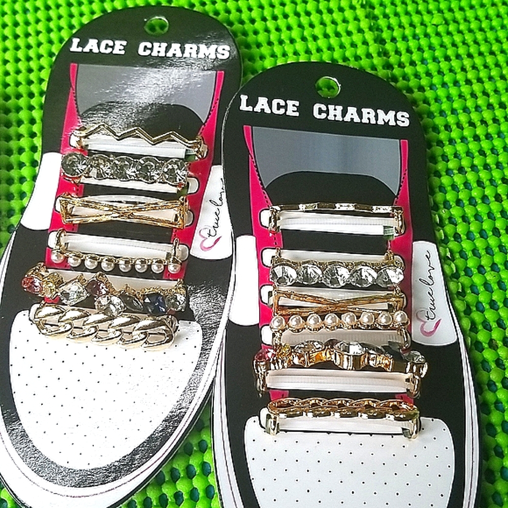 Charms for shoe laces plus pack of stud earrings. 👟👟👟👟👟👟👟👟👟👟👟👟👟👟👟
